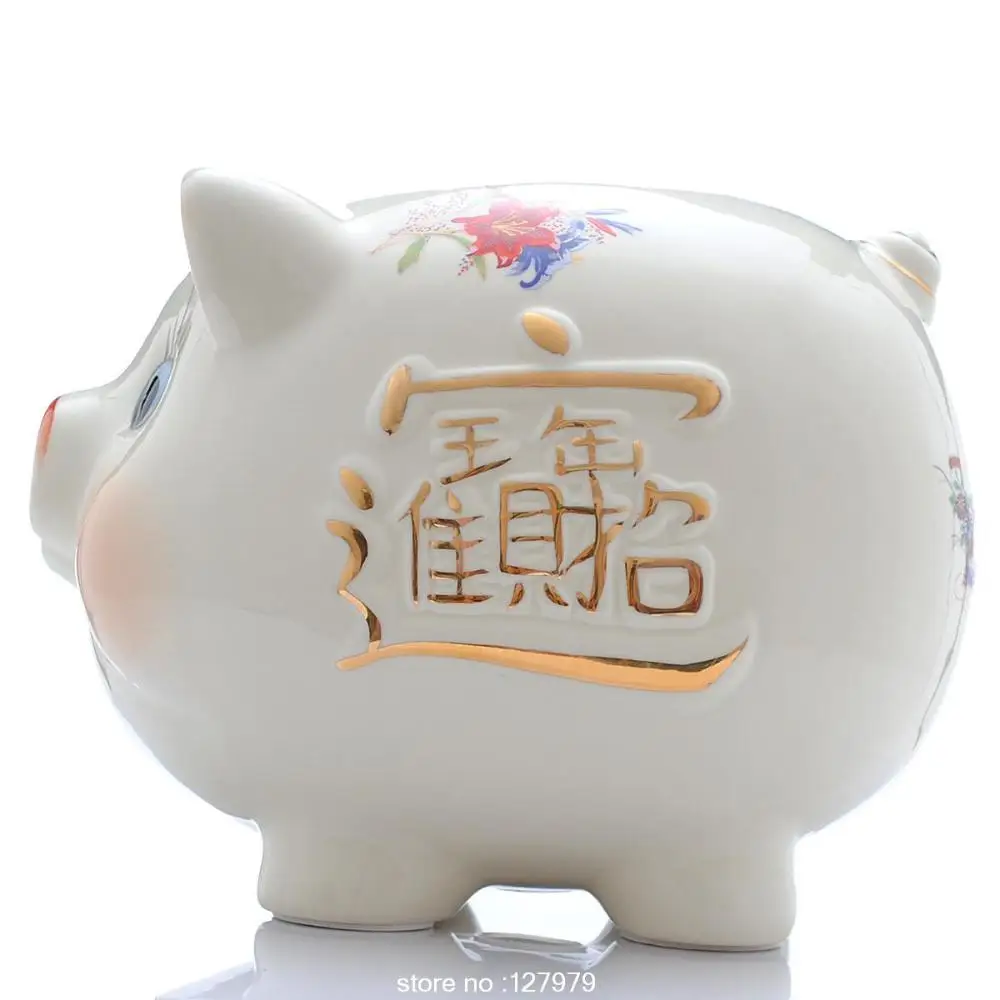 Ceramic piggy bank, piggy, creative gift decoration, lovely, felicitous wish of making money ~