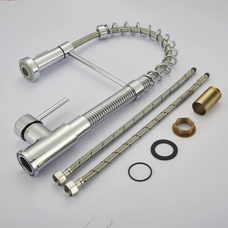 Chrome/ Black Style Kitchen Spring Faucet Pull Down Faucet Single Handle Water Mixer Tap 360 Rotation Kitchen Water Mixer Tap