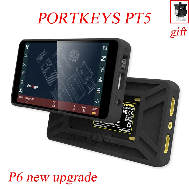 Монитор Portkeys PT5 5 &quot5" сенсорный экран 4K HDMI 500nit ультратонкий 3D LUT поддержка 1920*1080