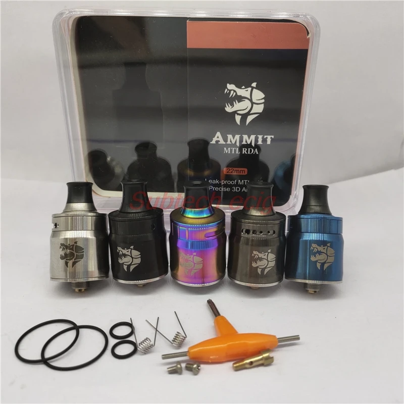 Ammit MTL RDA 22mm Rebuildable Dripping Atomizer 3D Airflow Transferring with 12 Level Airflow Adjustment Leak-proof vape Tank