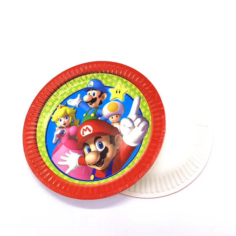 50 шт/80 шт Super Mario Bros одноразовые чашки пластины гибкие соломинки печать ребенка душ малыш соломинки для дня рождения украшение для салфеток поставка