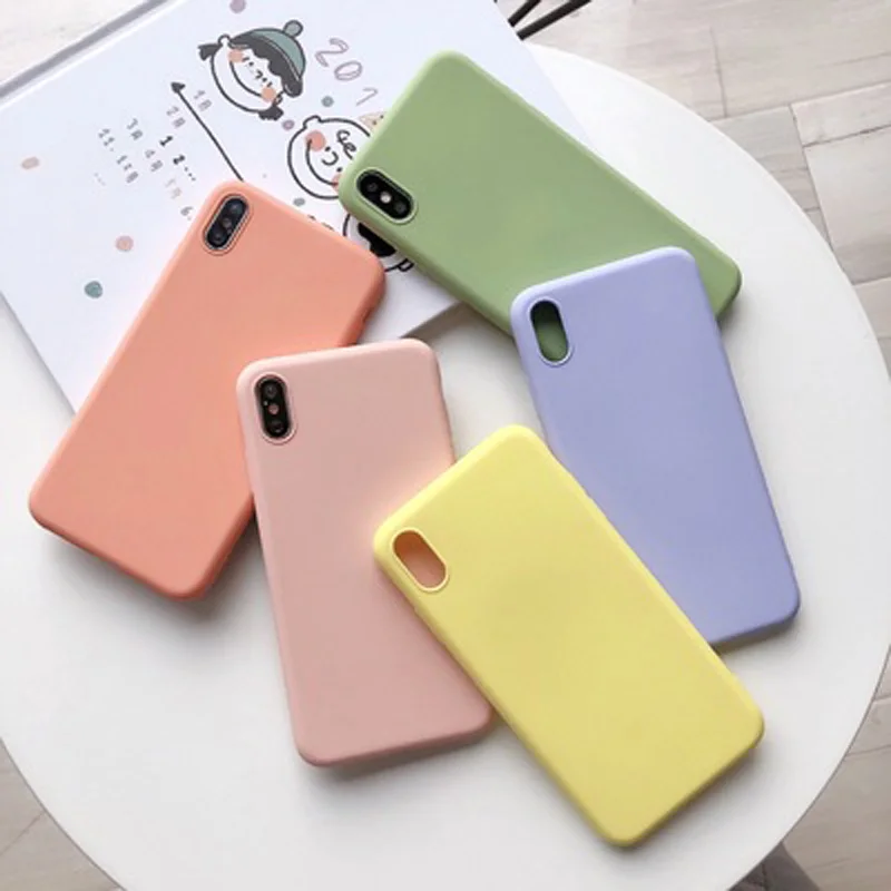 KJOEW Silicone Solid Candy Color Phone Shell for iPhone 11 Pro Max XR X