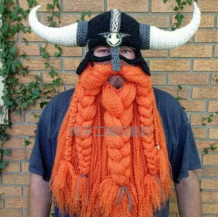 Vikinger шапка бородатая Пиратская шапка Викинги шапка с рожками