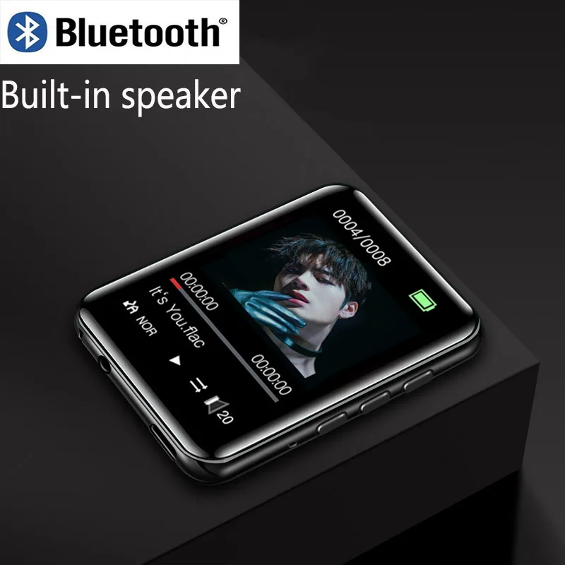 

New RUIZU metal Bluetooth MP3 player full touch screen built-in speakers radio recording e-book video playback