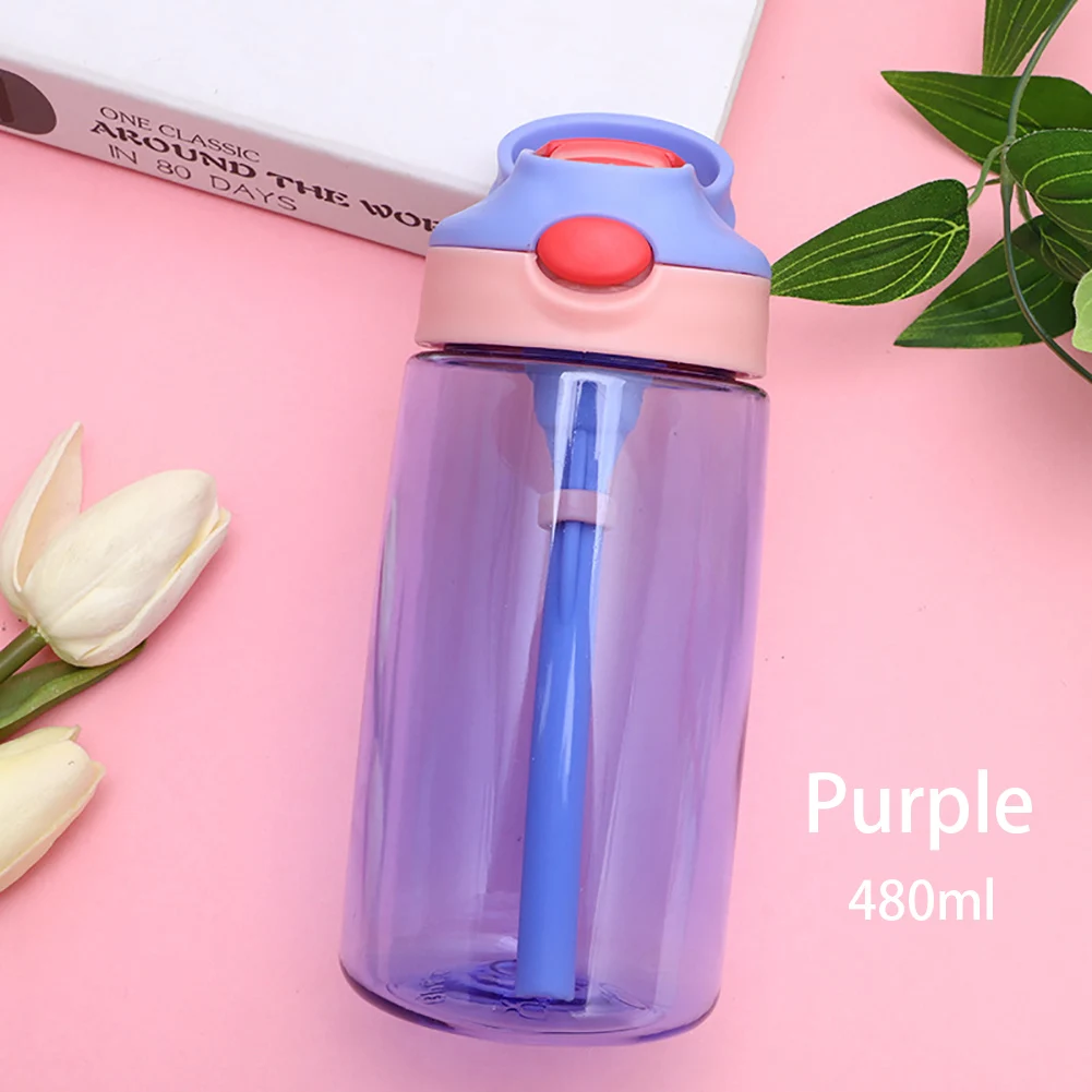 

Handle Feeding With Straw Water Bottle Home Leak Proof Travel Baby Drinkware School Container Portable Children Cup Lightweight