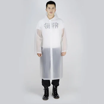 

New Fashion Women men EVA Raincoat Portable Outdoor Travel Rainwear Waterproof Camping Hooded Plastic Rain Cover Rainwear Suit