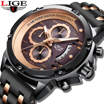 

erkek kol saati Man Watch LIGE 9906 Chronograph Sport Watch Men Army Military Quartz Watches Men Wrist Watch Relogio Masculino