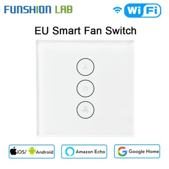 

EU WiFi Smart Ceiling Fan Switch APP Remote Timer and Speed Control Compatible with Alexa and Google Home No Hub Required