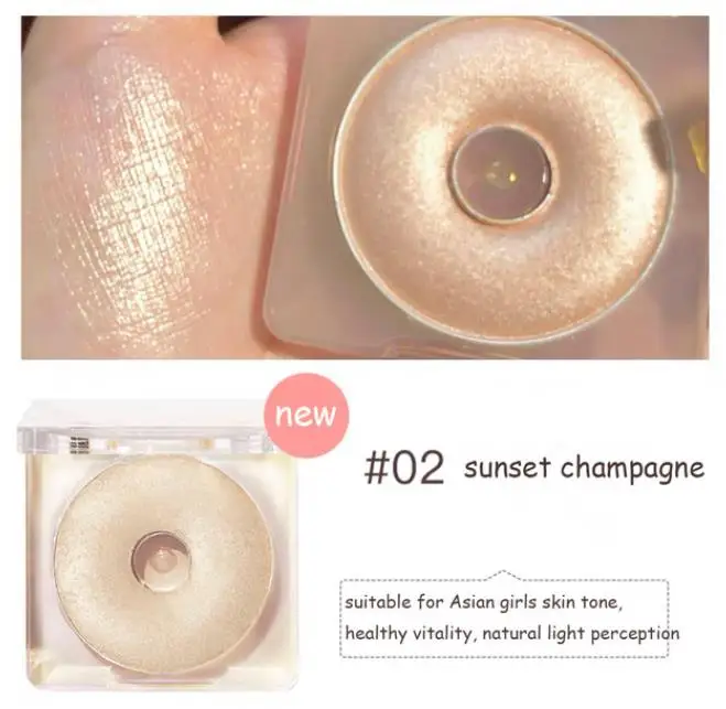 Judydoll Highlighter Powder "Ring Light" Monochrome Highlight 3d Diamond Shine Longlasting Waterproof Easy to Wear Face Makeup