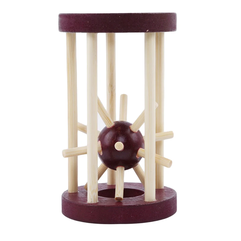  Wooden Intelligence Kong Ming Lock Take Out Spiked Ball Brain Teaser For Kids Adults Puzzle Toy Off