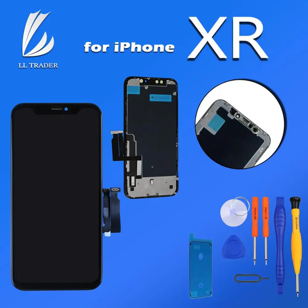 

for iPhone XR LCD Screen Replacement Assembly Touch Digitizer True Tone 3D Touch Camera Holder Free Tools Close to Original