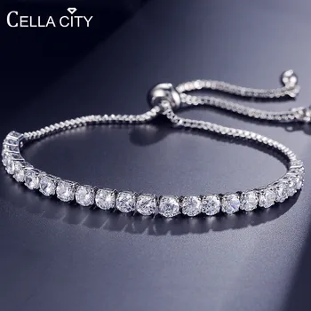 

Cellacity Trendy Simple Design Silver 925 Jewelry Gemstones Bracelet for Women Rose Gold Color Length Adjustable Dating Gift