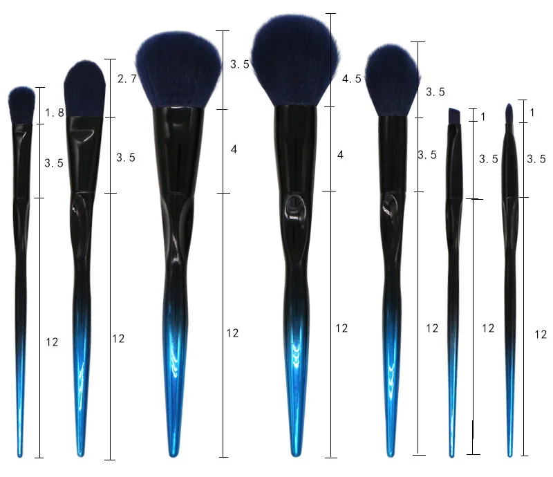 7pcs Makeup Brushes Set Professional Eyes Makeup Beauty Tools kit Brushes Soft Fiber Gradient Handle Makeup Brush