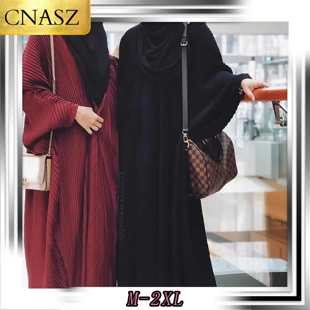 

2019 New Arrival Muslim Abaya Turkish Dress Personality Bat Sleeve Fashion Elegant Marocain Islamic Dubai Robe For Women's