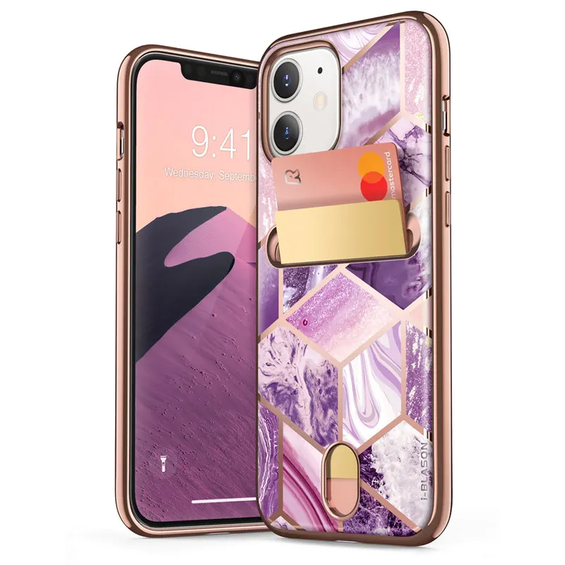 For iPhone 12 Mini Case 5.4 inch (2020 Release) I BLASON Cosmo Wallet Slim Designer Card Slot Back Cover caso|Бамперы| |