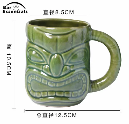 450 мл Hawaii Tiki кружки, Коктейльная чашка, пивная кружка для напитков, кружка для вина, керамическая Пасхальная кружка Tiki, барная кружка, инструмент