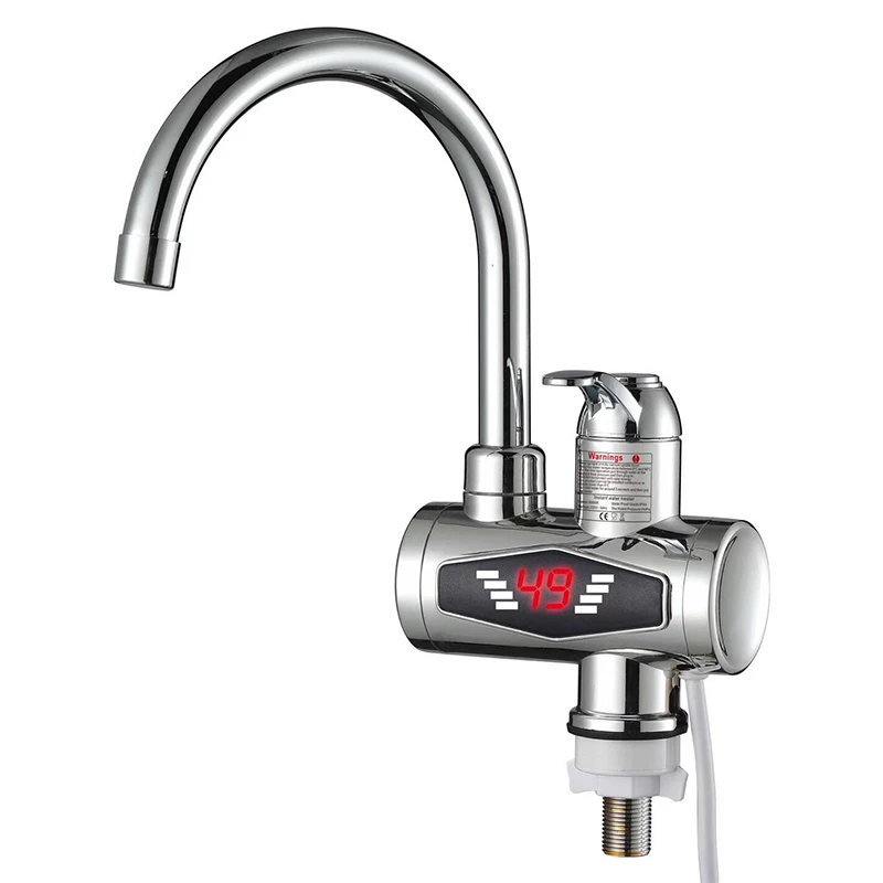 Instant Tankless Electric Hot Water Heater Faucet Kitchen Heating Tap Water Heater With Led