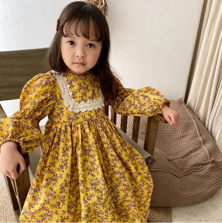 Dazzel/ г.; модные весенние хлопковые кружевные платья принцессы для девочек; милое детское платье; 6 шт/лот;