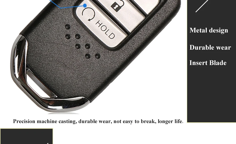 Keyforkess Smart Car Remote 2/3/4/5/6 pulsanti chiave Shell per Honda Fit ooctavia ey City Jazz XRV Venzel HRV CRV Accord inserisci portachiavi - H641f39700998426c876fed11e3b045d7d