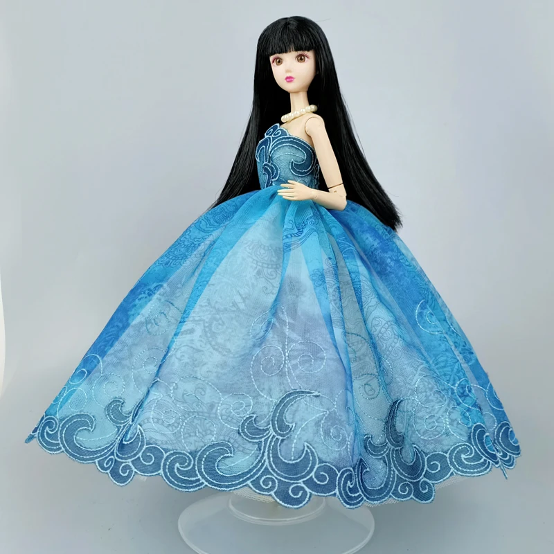 Abito da sposa fatto a mano blu per abiti Barbie abiti da festa 1/6  accessori per bambole giocattoli per bambini regalo fai da te _ -  AliExpress Mobile