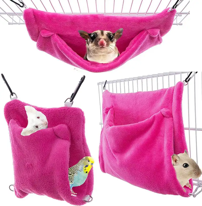 3 Colores Calidos De Dos Capas Loro Hamster Chinchilla Hamaca