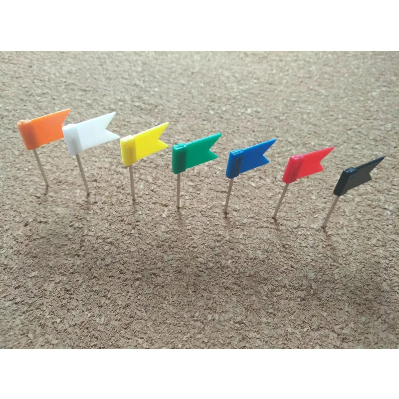 Cor misturada Bandeira Push Pins, Nail Thumb Tack, Pin de desenho do mapa, papelaria para casa, escritório, material escolar, 100pcs