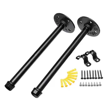 

2pcs Retro Black Iron Industrial Pipe Shelf Bracket Mounting Bracket Holder Storage Holders Racks Home Decor 28CM