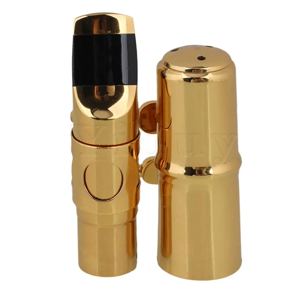 Yibuy 6# B-плоские мундштук саксофона сопрано с крышкой Ligature позолоченные