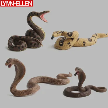 

New Simulation Wild Animals Snake Model Python Cobra Action Figure Figurine Home Decoration Education Kids Know Toys Gifts