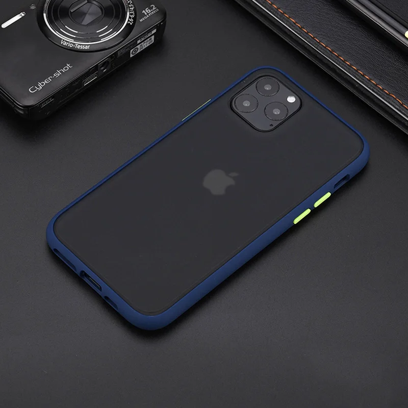 Роскошный противоударный чехол для телефона iPhone 8 7 6s Plus 10 11 Pro Max XR XS Max 7Plus 8Plus iPhone11 11Pro силиконовый чехол с логотипом - Цвет: Blue