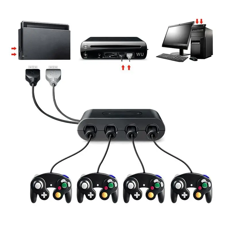 ABKT-адаптер для Gamecube, адаптер для контроллера Gamecube с турбонаддувом и кнопками Home для адаптера игрового контроллера Sw