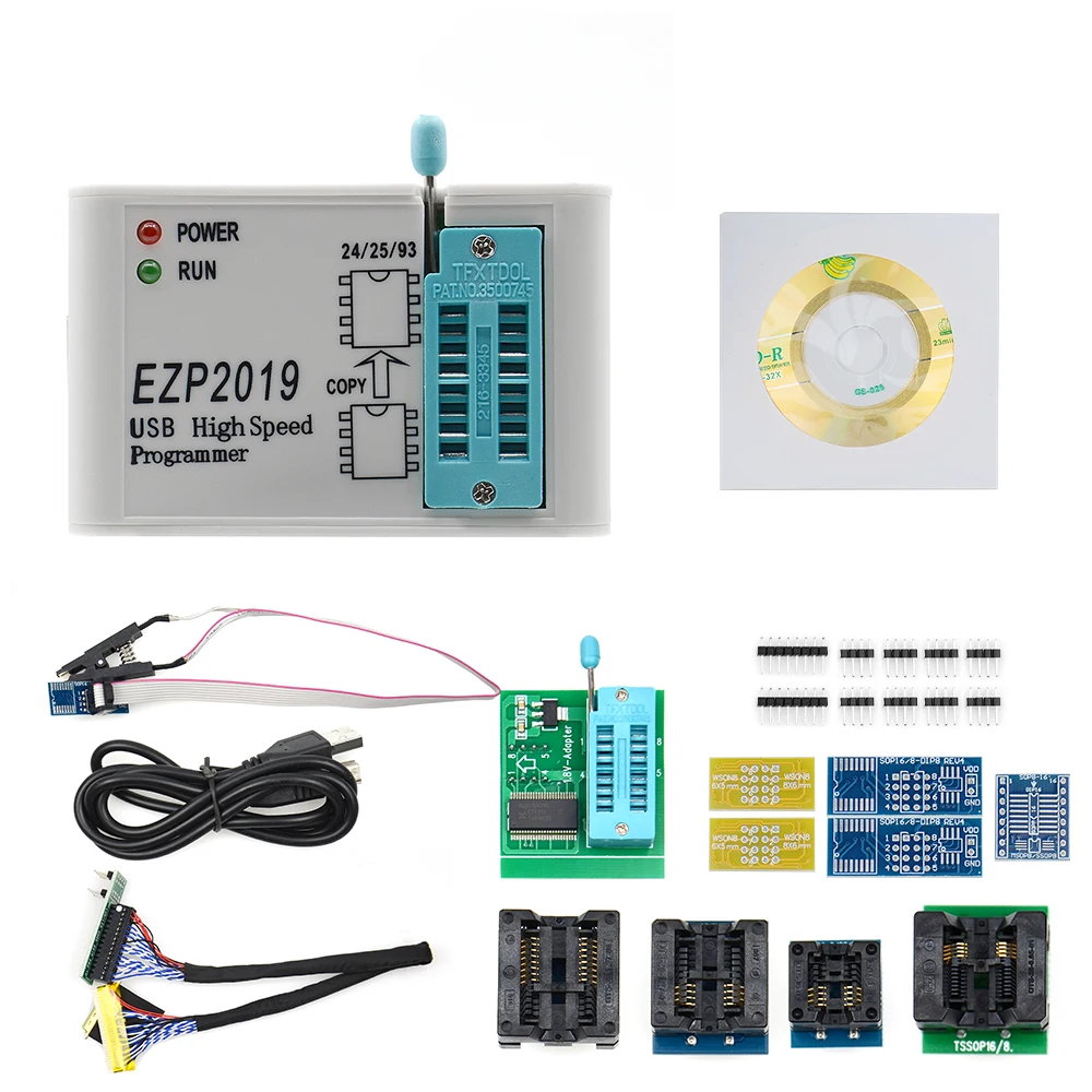 EZP 2019EZP2010 EZP2019 2013 высокоскоростной USB SPI программа+ зажим для проверки ИС socke Поддержка 24 25 93 EEPROM 25 флэш-чип биос