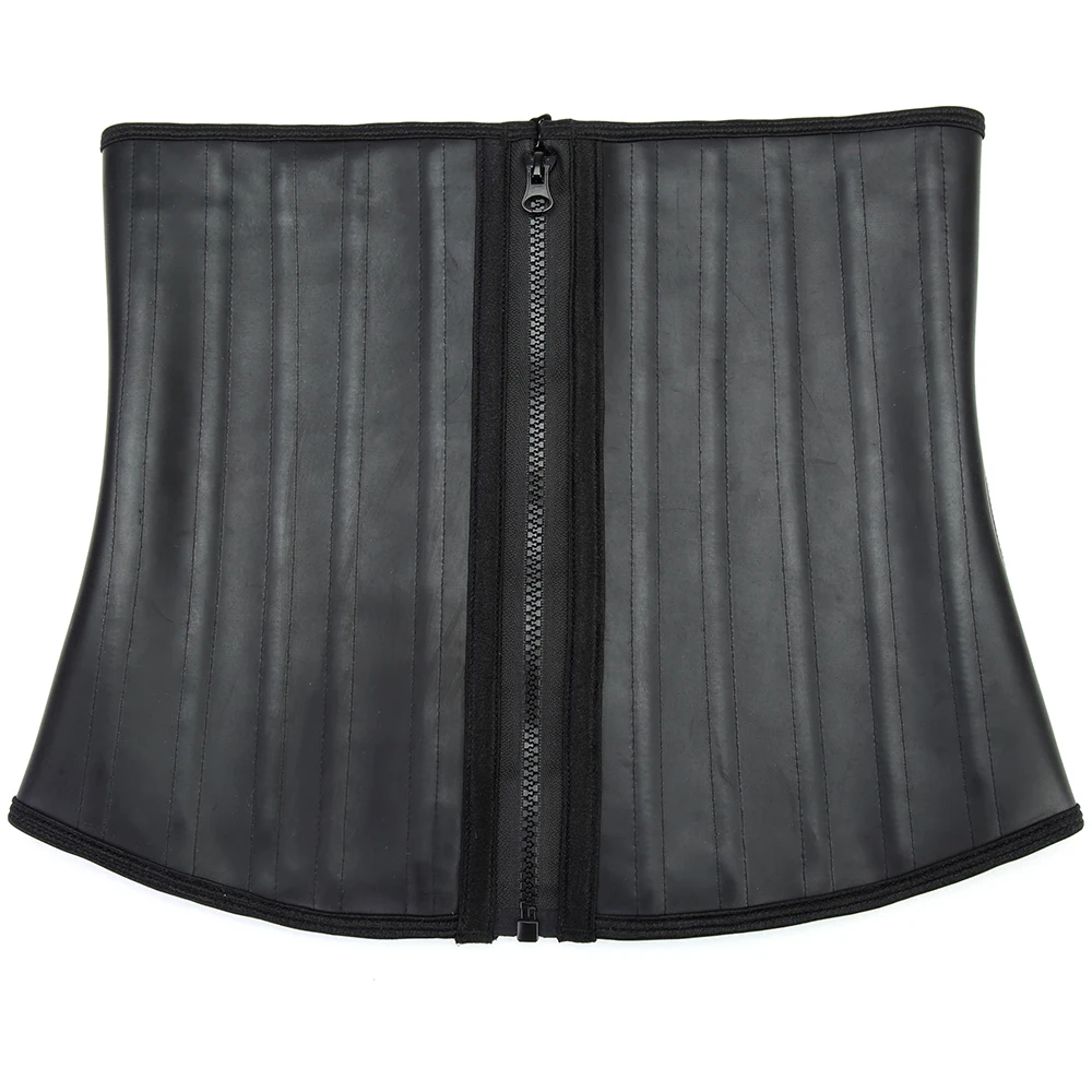 Women Body Shapewear Latex Waist Trainer Corset Slimming Belt Belly Sheath Modeling Strap Colombian Girdles Zipper Steel Boned
