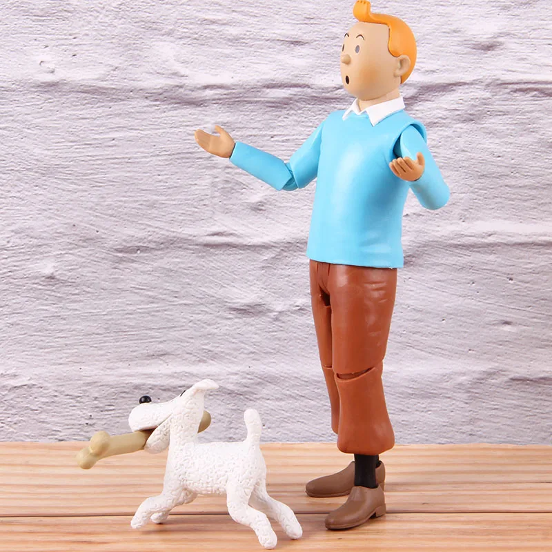 The Adventures of Tintin Tintin and Milou Figures PVC Action Figure Collectible Model Toy Doll Anime Gift For Kids