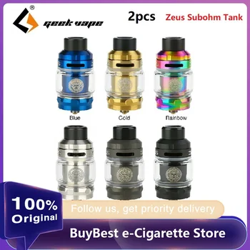 

NEW Original 2pcs Geekvape Zeus Subohm Tank 2ml/5ml Capacity E-cig Atomizer w/ Quick Slide Coil Design & 810 Drip Tip Vs Zeus X