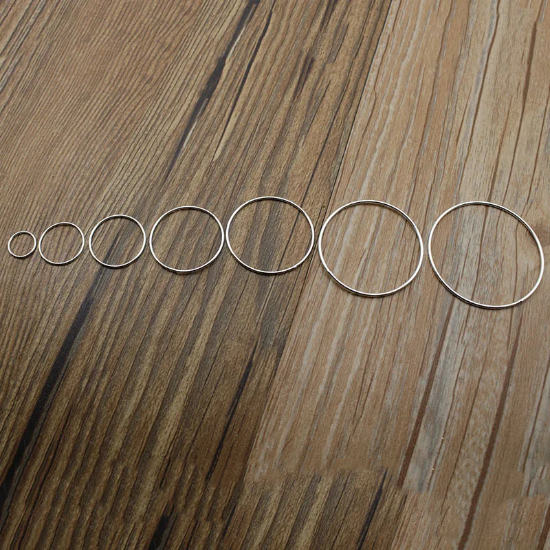 Real Pure Solid 925 Sterling Silver Closed Jump Rings Jewelry Findings