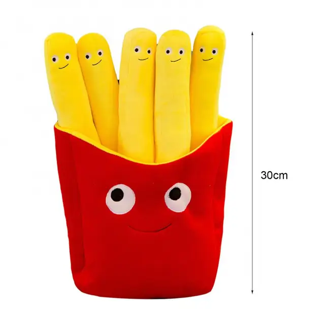 Cartoon Simulation Pizza French Fries Design Sofa Pillow Children Food Shape Stuffed Plush Doll Photography Props Home Decor 5