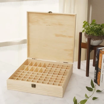 

85 Grid Solid Wood Essential Oil Bottle Storage Box Natural Environmental Protection Essential Oil Display Case