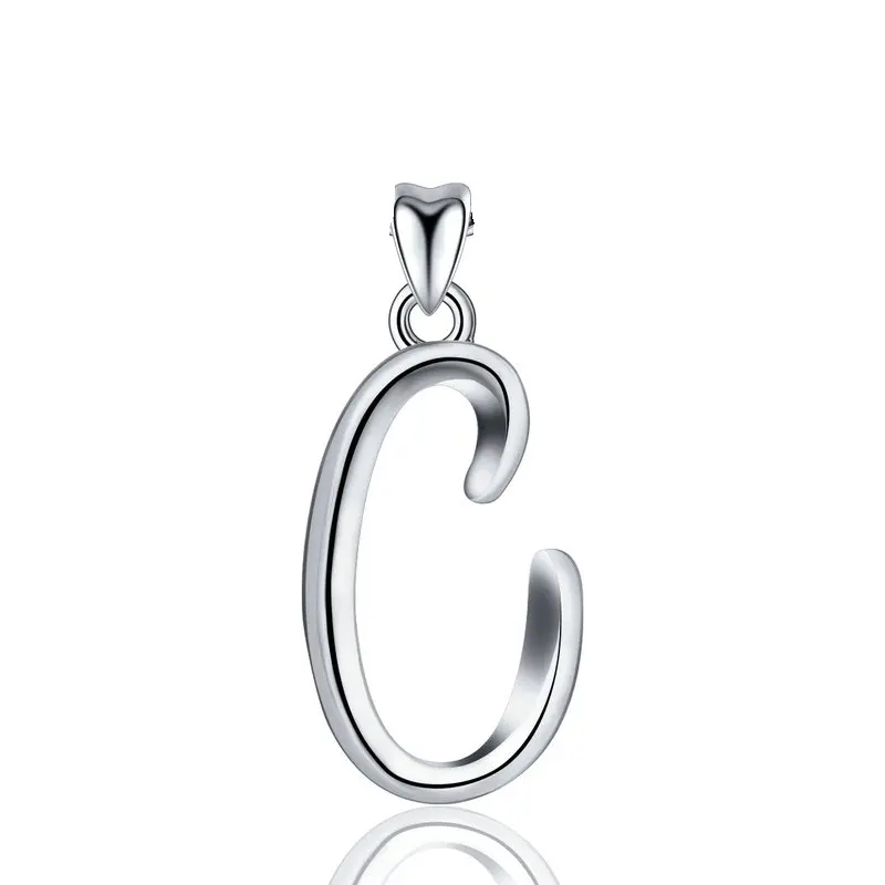 EUDORA уникальное 925 пробы Серебряное ожерелье с подвеской в виде буквы A& B для женщин и мужчин модное персонализированное ювелирное изделие подарок для девочки CYD109 - Окраска металла: only pendant C