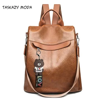 

2020 New Anti Theft Women Backpacks Multifunction Female PU Leather Backpack for Teenage Girls School Bag Sac a Dos mochila