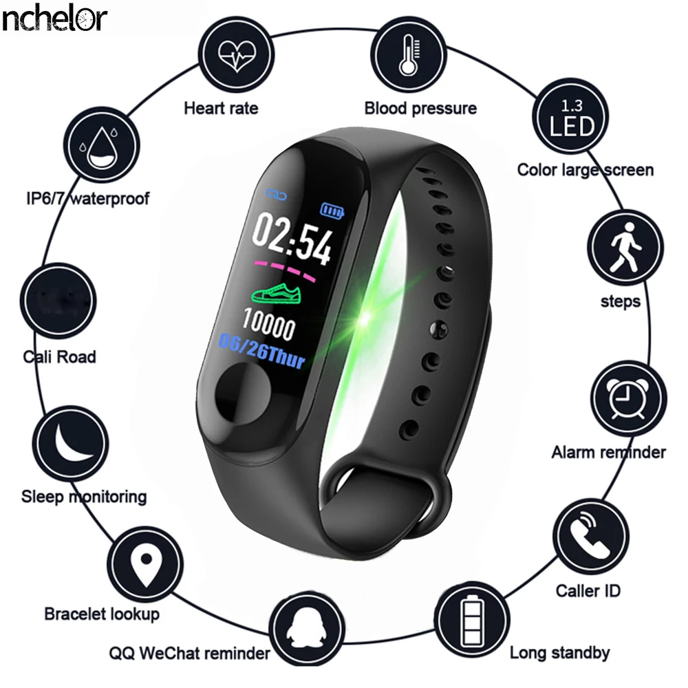 

Fashion style Color Screen Smart Watch Men Women Sports Fitnes Bracelet Waterproof Call Reminder Pedometer Track Men's And Women