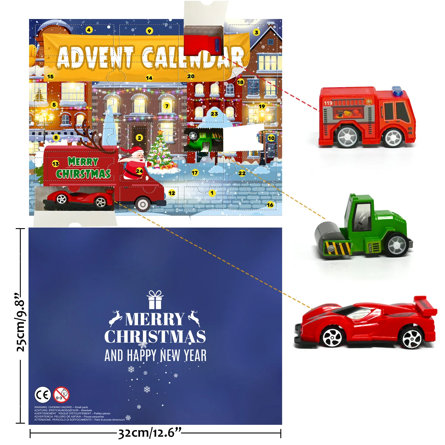 Race Car Christmas Advent Calendar For Kids Boys Countdown With Pull