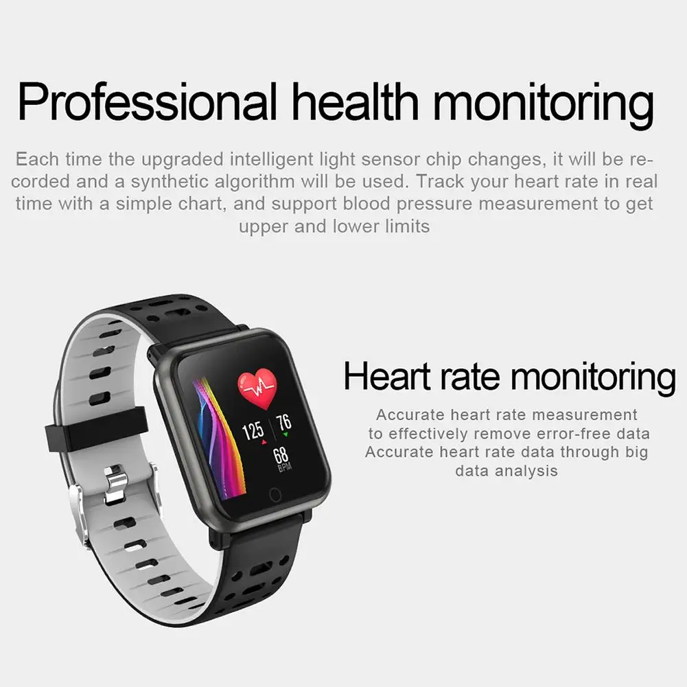 BINSSAW P11 Heart Rate Blood Pressure Sports BluetoothIP67  Wristband Waterproof FitnessTracker Smart Bracelet Reloj Inteligente