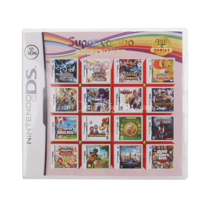208 в 1 подборка видеоинтерфейса для Nintendo DS 3DS 2DS Super Combo Multi Cart | Электроника