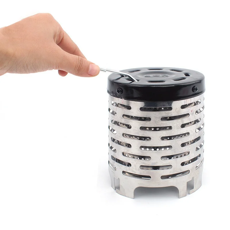 

Portable Mini Camping Heater Cap Outdoor Gas Stove Cover Stainless Steel Travel Camping Heater Stove Cap