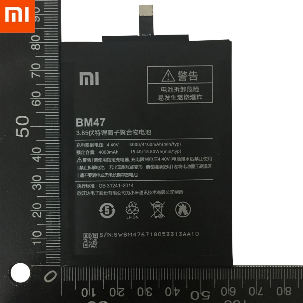 2020 Новинка 100% оригинал BM47 полная емкость 4000 мАч батарея для Xiaomi Redmi 3 3S 3X Xiao mi Hongmi 4x