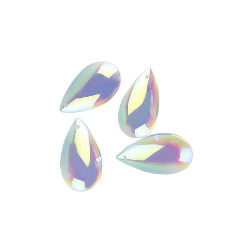Хрустальные подвески в виде капли 38 мм смешанные цвета гладкие каплевидные призмы Suncatcher хрустальные бриллиантовые подвески