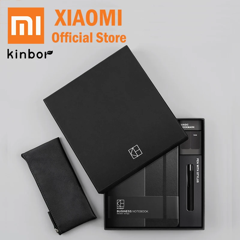 

Xiaomi Kinbor Business Suit Pen Notebook Bookmarks Pencil Case Youpin Office Gift Suit Practical High Quality Best Gift