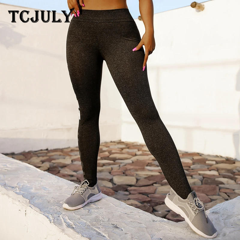 TCJULY лидер продаж леггинсы с буквенным принтом спортивная одежда для женщин