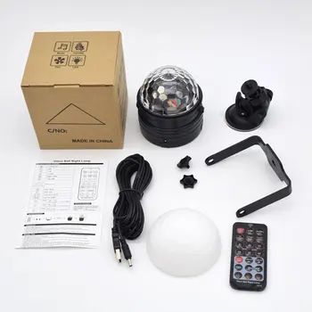 

Mini RGB LED Crystal Magic Ball Stage Effect Lighting Lamp Bulb Party Disco Club DJ Light Voice Control Projector Laser Light